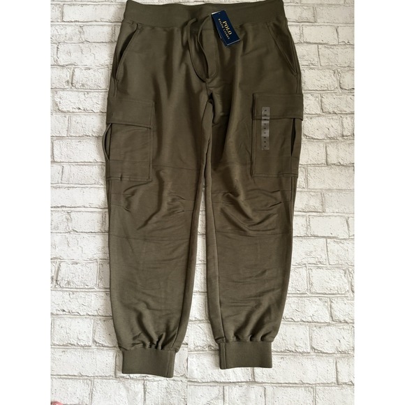 Jersey Cargo Jogger Polo Ralph Lauren Olive Green Size M NWT - Picture 3 of 7